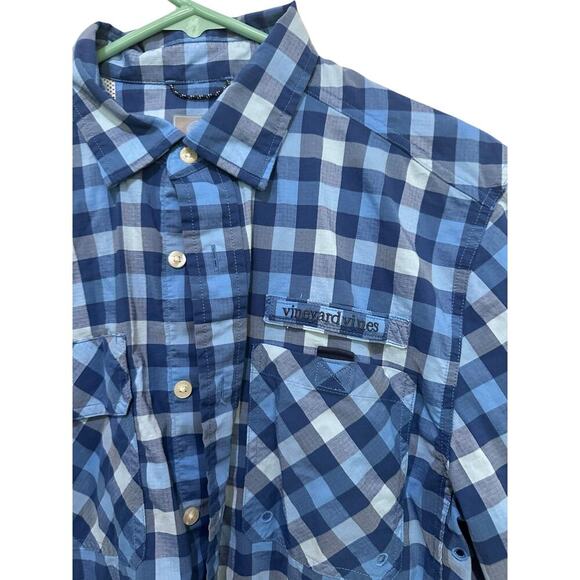 Vineyard Vines Men Slim Fit Highwater Harbor Long Sleeve Button Up Shirt Size S - Picture 4 of 5